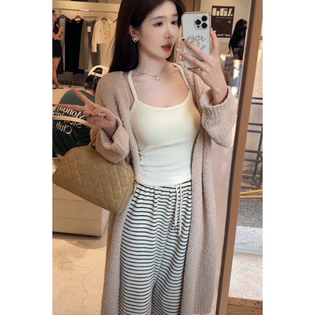 温柔长款外套  2023秋冬新款气质慵懒感长款软糯糯松弛感外套A40