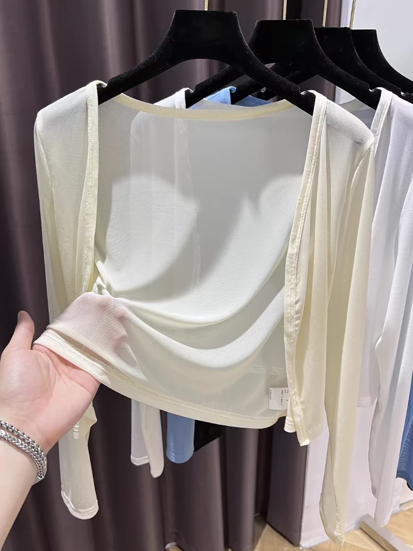 【杏开衫】气质长袖时尚夏季外套薄款A138