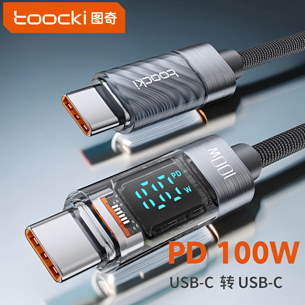 Toocki适用华为充电线超级快充安卓充电线数显快充数据线type-c