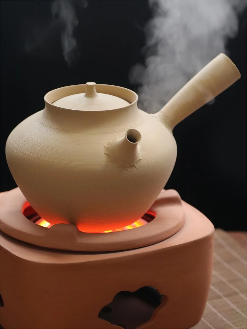 黄钢清白泥迷你日式侧把急须陶壶沙铫薄胎家用小巧功夫茶壶煮水茶