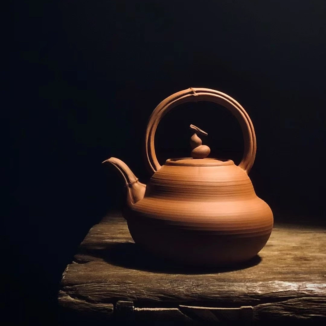 林于凯大师福禄全手工砂铫壶薄胎红泥手拉提梁玉书煨电陶炉炭炉陶