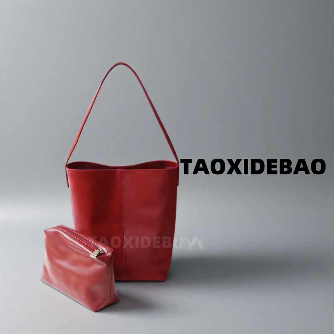 TAOXIDEBAO_小众定制单肩斜跨包 2532 红色独家定制研发绸缎牛皮