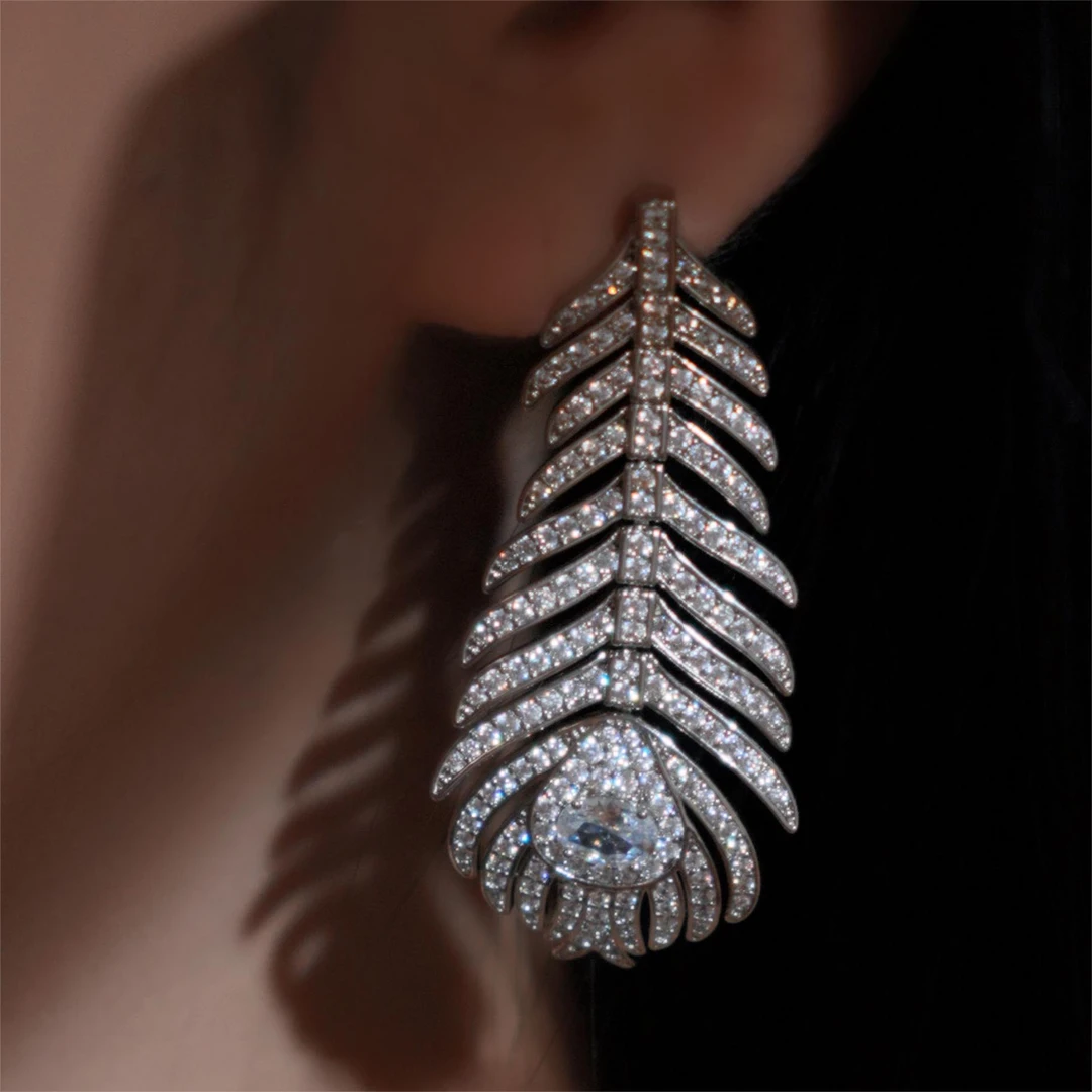 铜合金合成锆石耳饰 YFH耳饰BD1000011