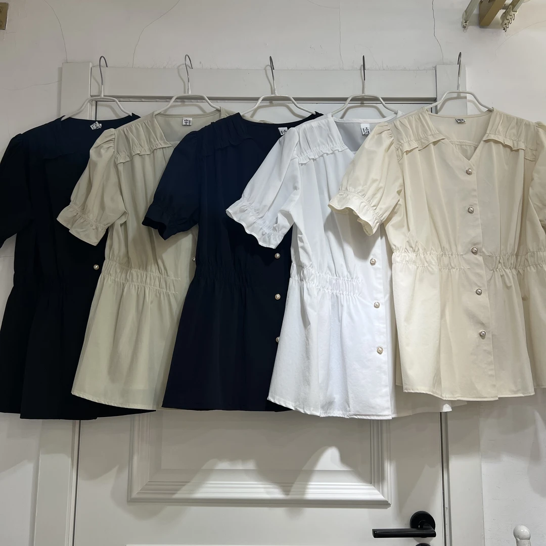 韩版简约时尚百搭显瘦纯色大方小衫