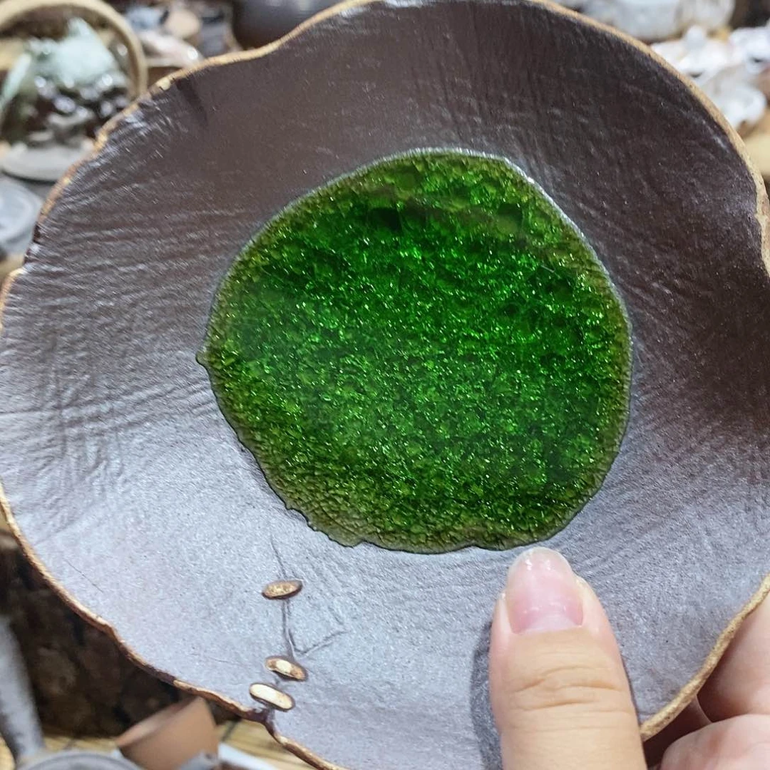 志野柴烧古喜茶器