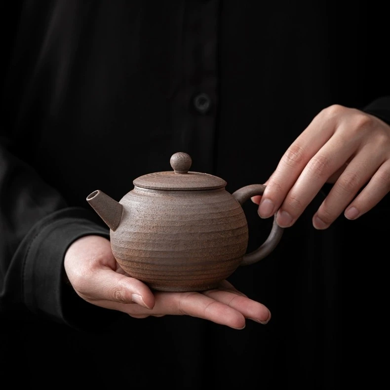 手工无釉粗陶茶壶原矿家用陶瓷泡茶壶功夫茶具复古泡茶器