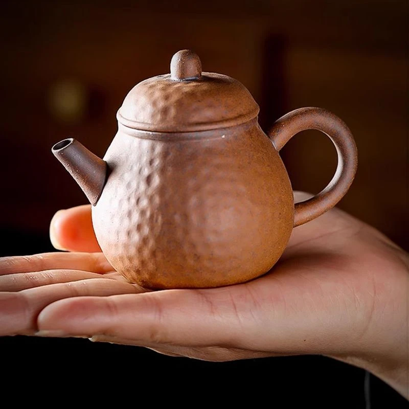 粗陶老岩泥小容量茶壶手工中式单人泡茶壶老式复古家用日式茶壶