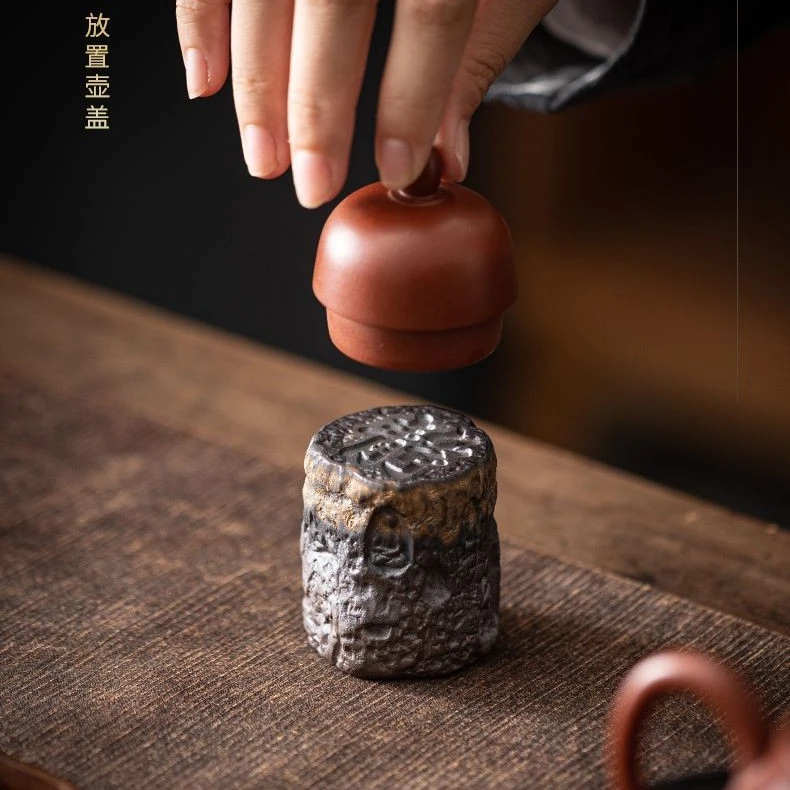 粗陶茶壶盖碗盖置家用陶瓷高端壶盖托干泡盖子功夫茶具茶道配件