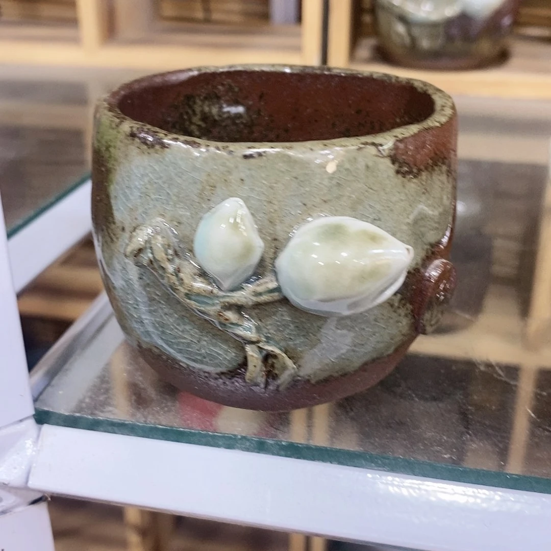 志野柴烧古喜茶器