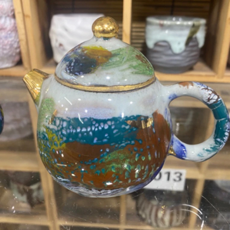 志野壶中式龙蛋壶陶瓷茶具手工泡茶壶非遗传承人作品