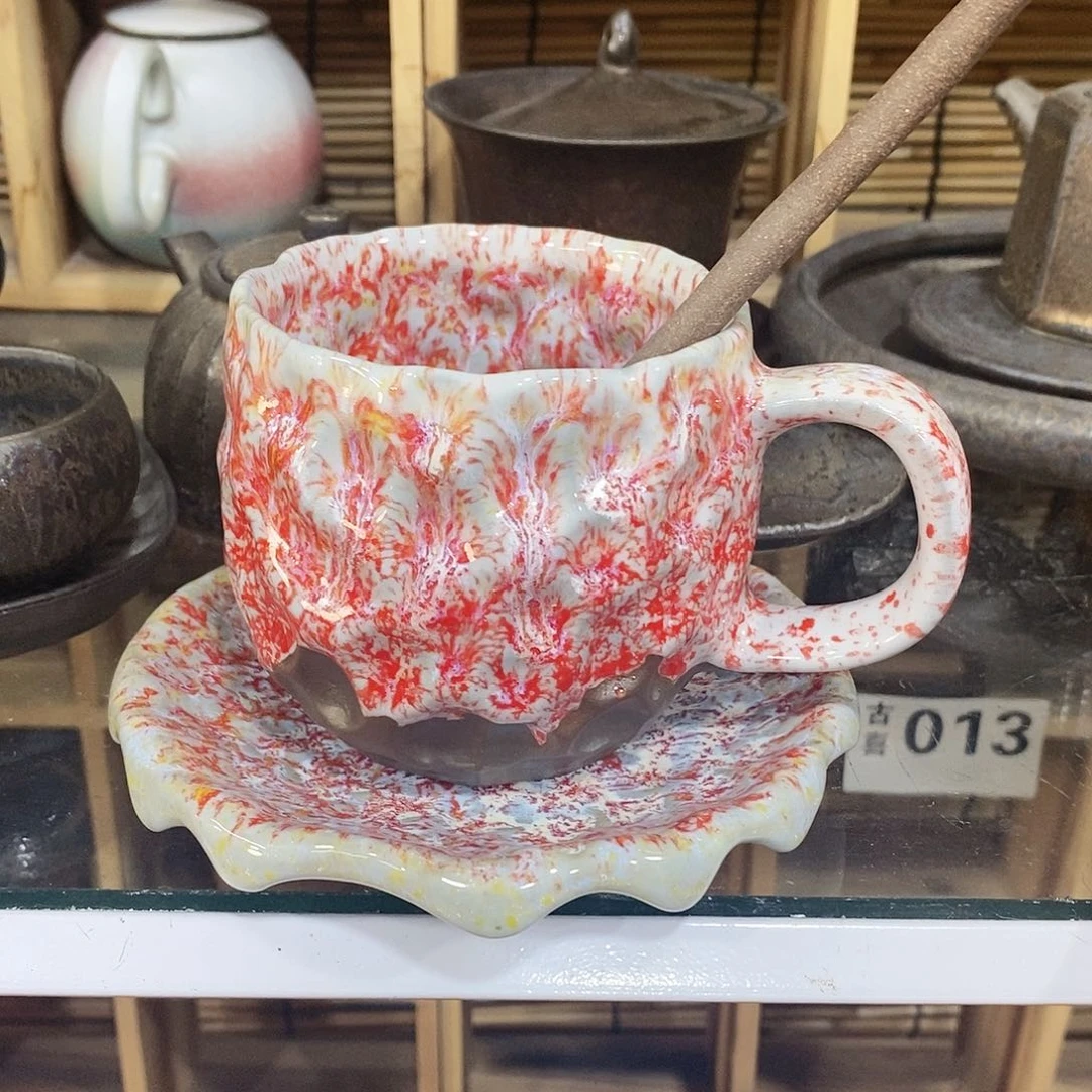 粗陶志野柴烧茶器