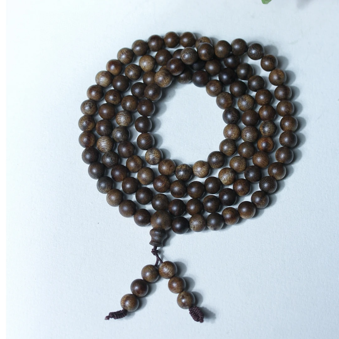 Q117沉香芽庄绿奇楠0.6多圈圆珠手串