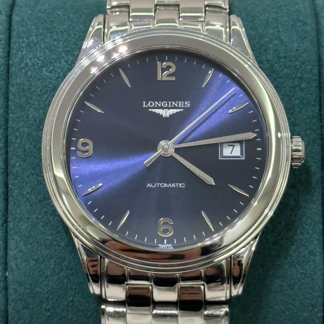 99新 Longines/浪琴 军旗/臻耀/男机械蓝盘/974/公价12600/38.5MM
