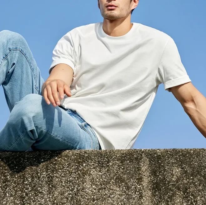 夏季必备！人手两件！新款男士纯色休闲百搭透气圆领短袖0228