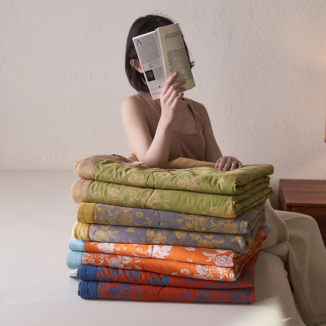 【法布丽娜】高端定制款——舞蝶双层纱精致棉花夏被空调被