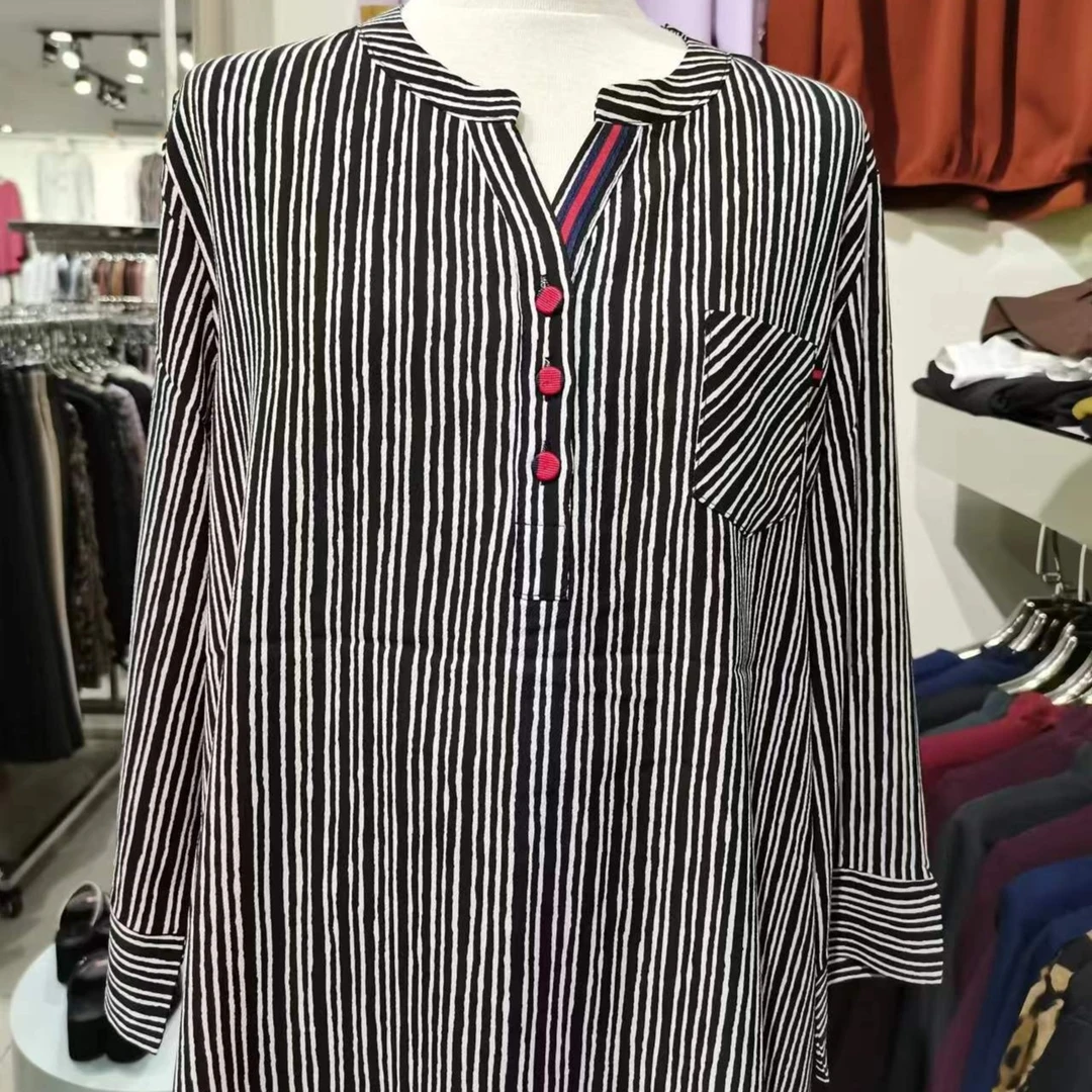 韩国正品竖条显瘦百搭小衫