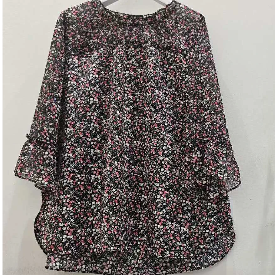 韩国2024新款碎花雪纺衫七分袖时尚百搭休闲