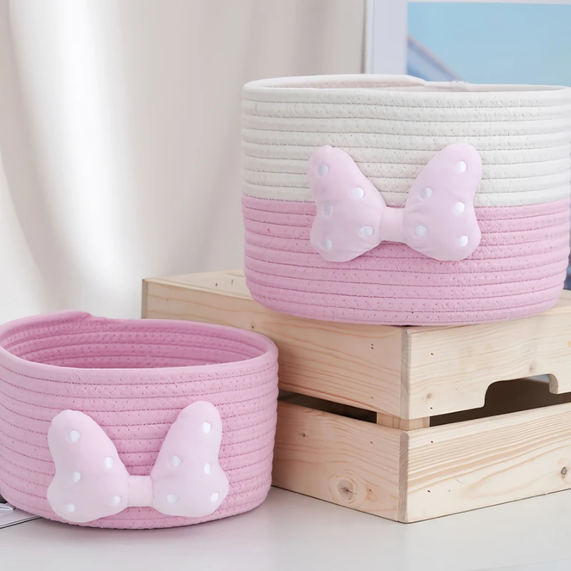 ins风收纳盒杂物化妆品玄关处桌面零食整理收纳筐手工编织物批发