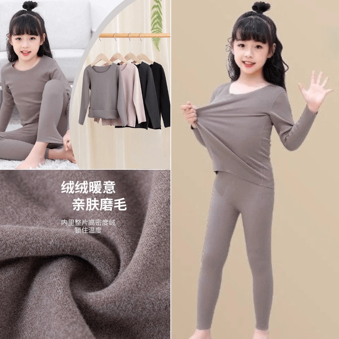 女童保暖套装德绒内衣儿童秋衣秋裤大童女孩6-12岁打底内搭保暖衣