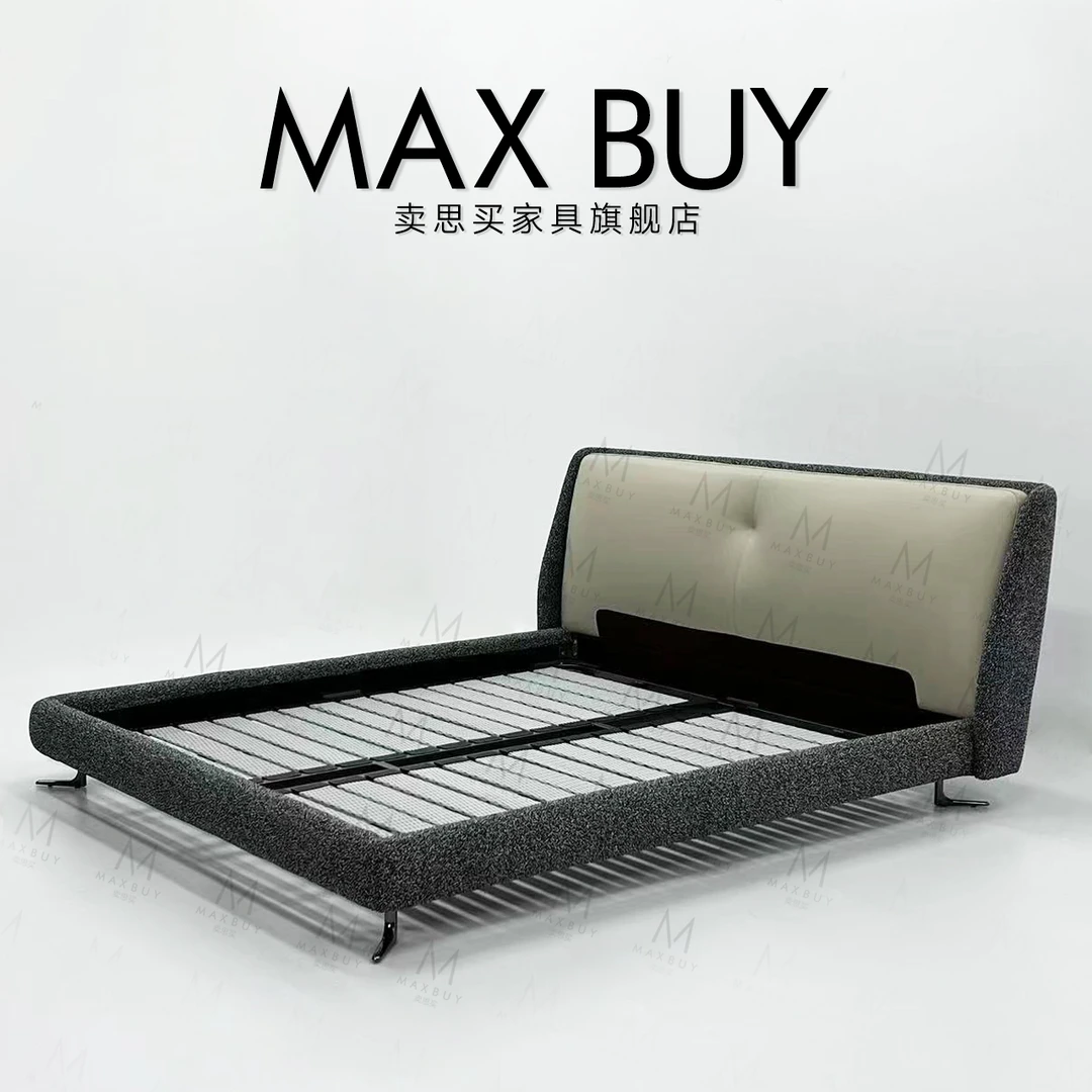 MAX BUY/卖思买Spencer#斯宾塞双人主卧高端头层牛皮棉花糖棉麻床