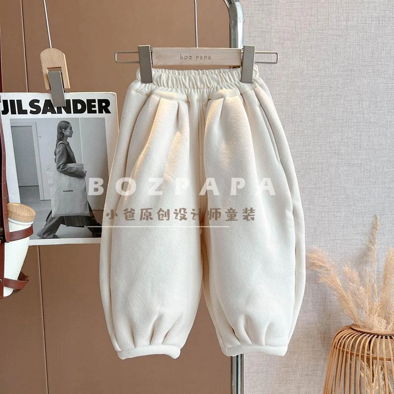 【现货】一条过冬加绒直筒裤2024冬款休闲裤韩版一体绒加厚灯笼裤