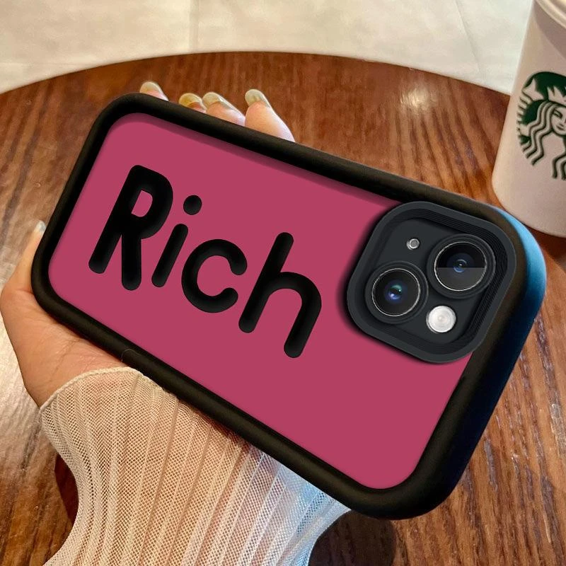 适用苹果13手机壳iPhone13手机壳阶梯Rich高级感柔软ins网红潮牌