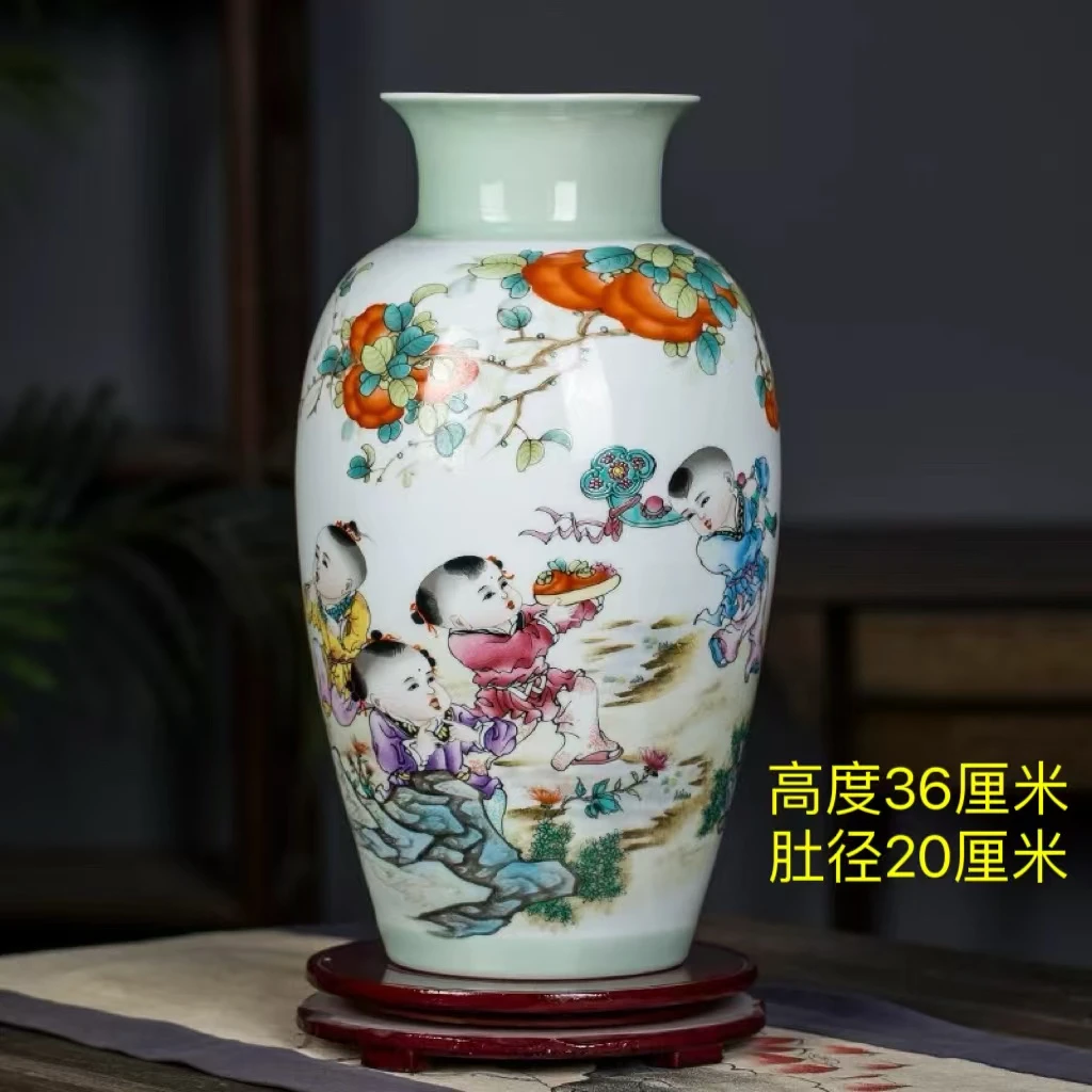 景德镇陶瓷花瓶摆件客厅插花博古架电视柜装饰品干花瓷器插花花瓶