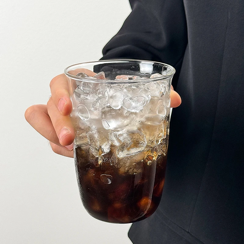 冰美式拿铁咖啡杯ins风玻璃杯耐高温简约水杯牛奶杯饮料杯果汁杯