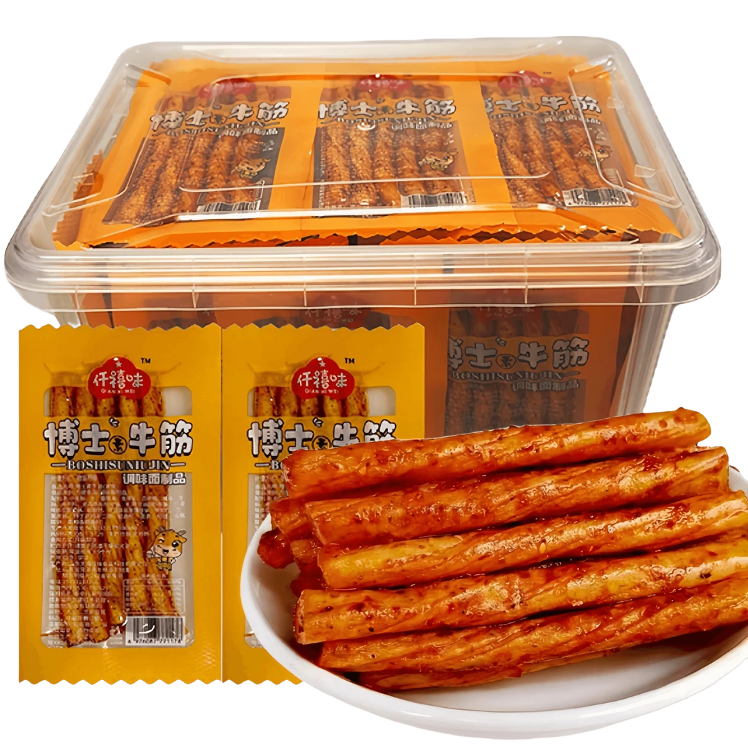 博士牛筋辣条香辣麻辣8090后儿时怀旧童年零食小食品面筋劲道香辣