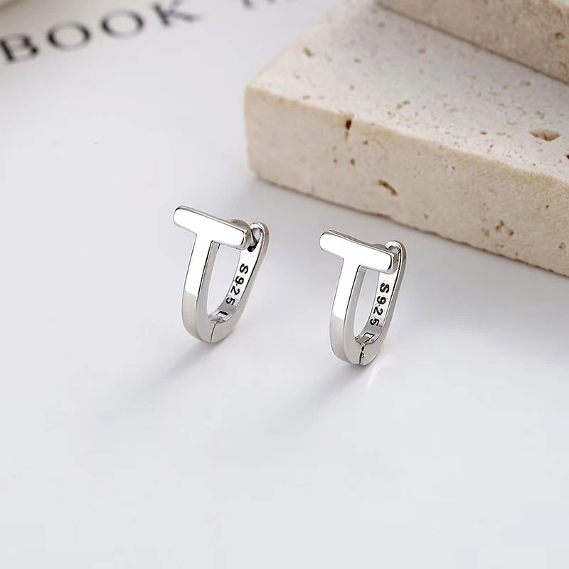 925银耳饰 S925纯银T字时尚百搭耳扣