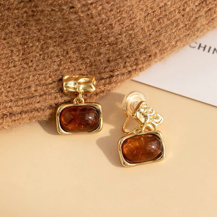 铜合金耳饰 佩颜铜合金耳饰8EQ-5229美拉德复古港风小众独特耳坠