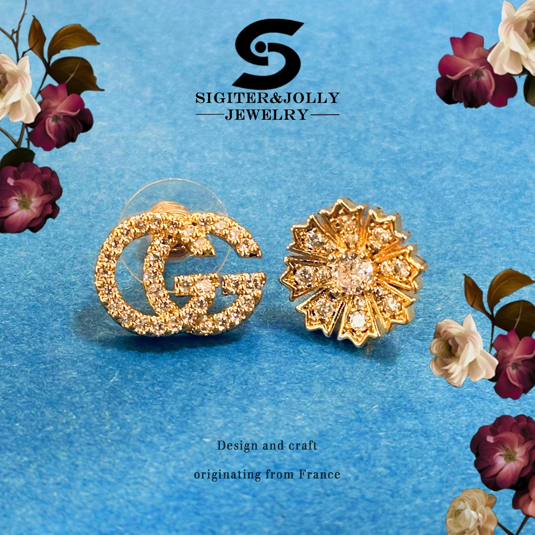 铜合金耳饰 法式轻奢气质百搭AB款耳钉Y-5016