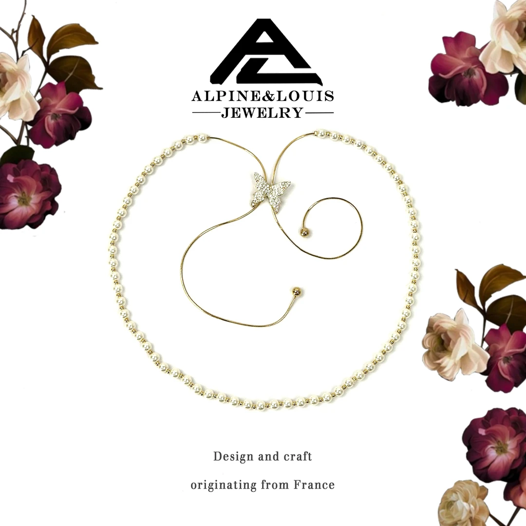 超仙长款流苏蝴蝶珠珠项链气质百搭毛衣链 YX-6691