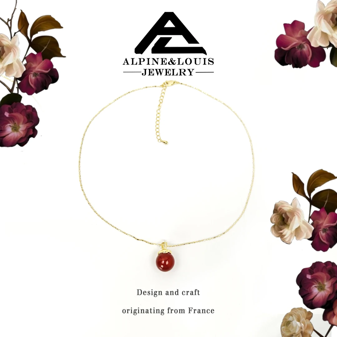 铜合金项链 柿柿如意个性小众吊坠简约ins时尚百搭项链YX-3799