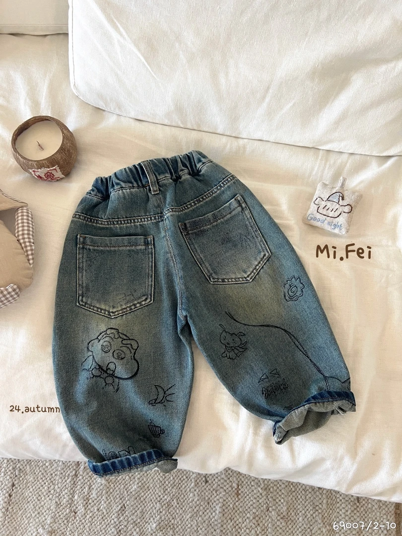 【可爱涂鸦牛仔裤】2024新款裤子童装男童小童宝宝宽松