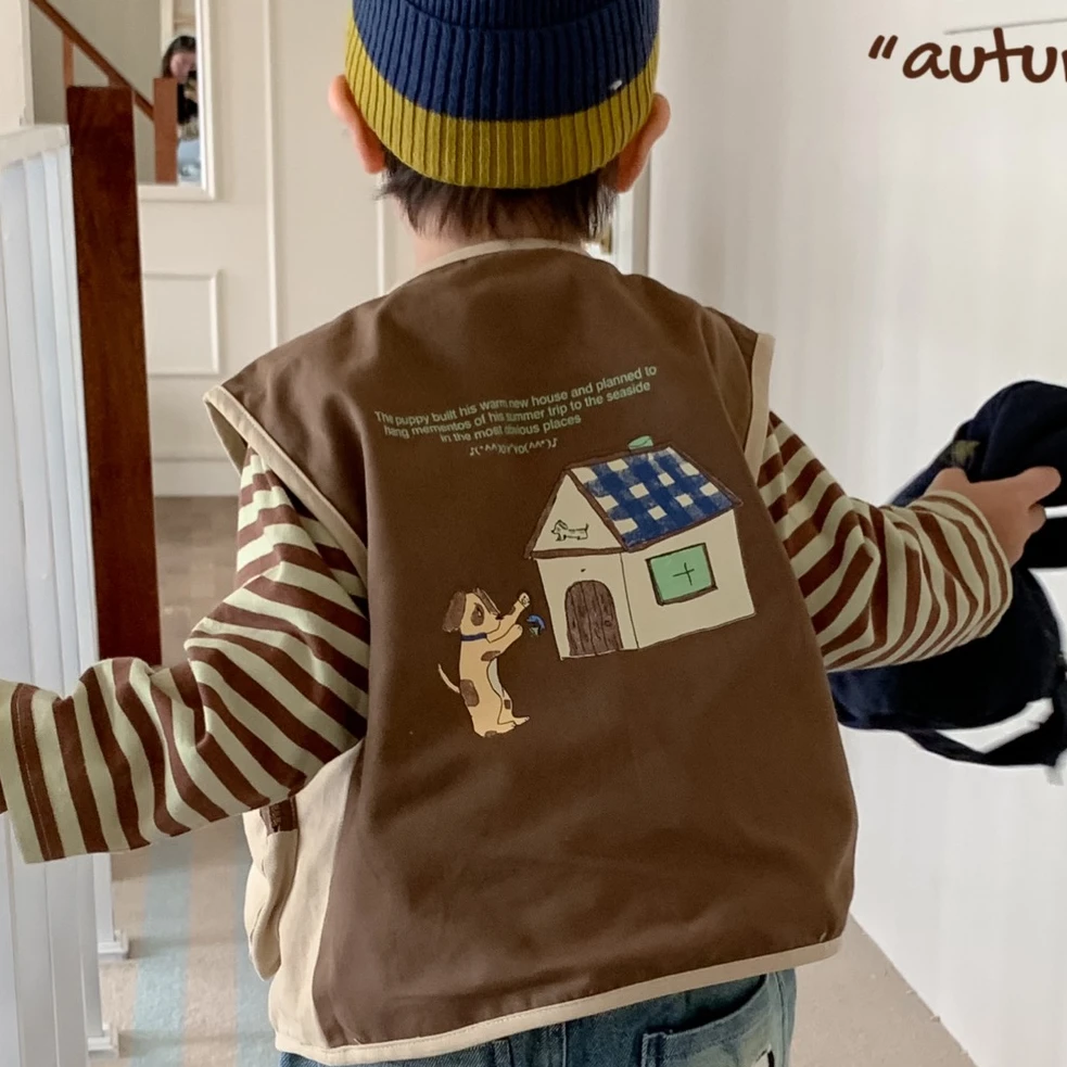 【AH正品房子卡通马甲】小童2024秋新品百搭马甲男童童装上衣宝宝