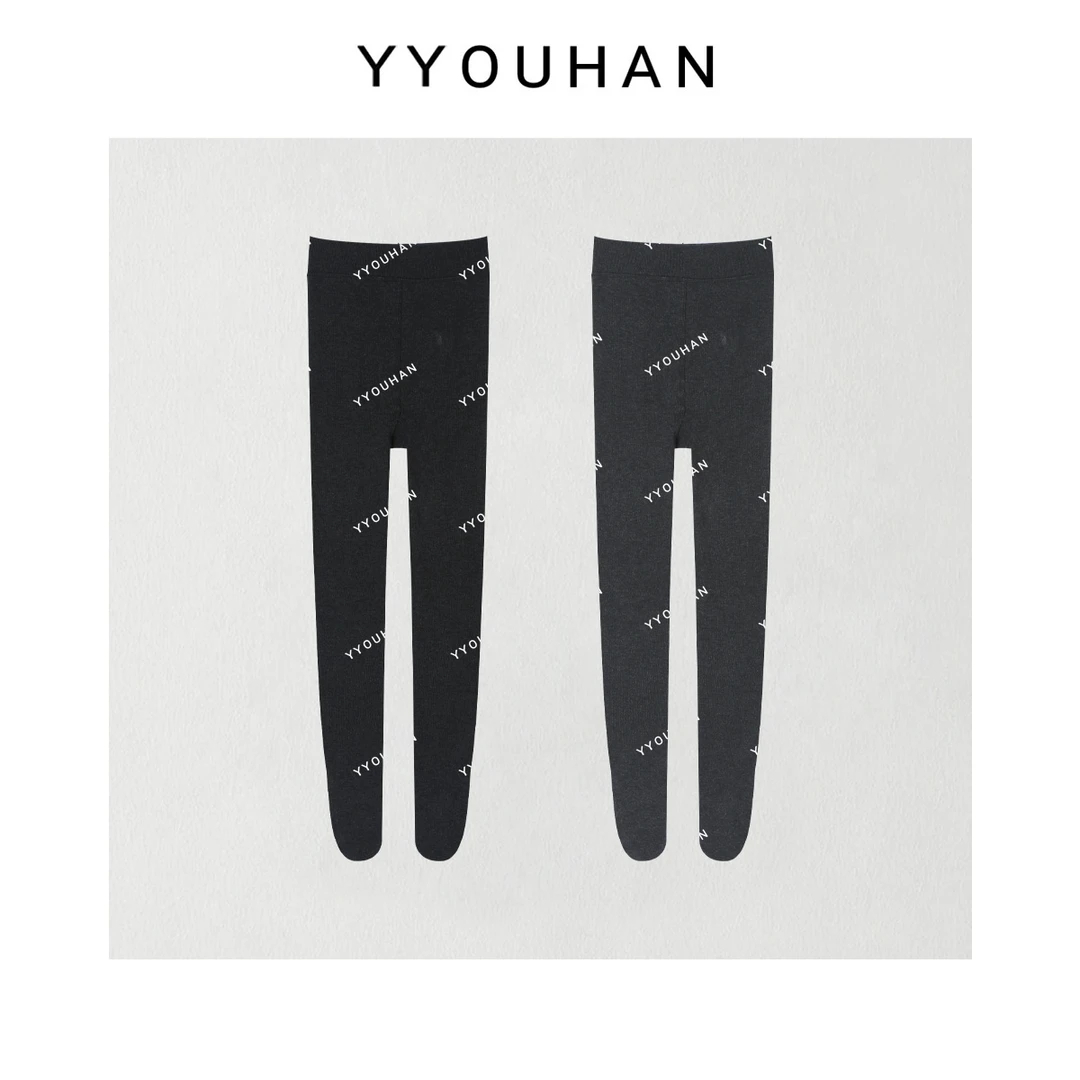 月月不吃鱼 小众设计极简风纯色休闲百搭压力袜连裤袜 2411B5081