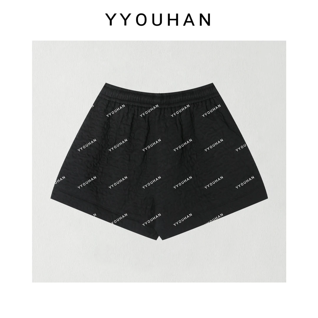 月月不吃鱼 小众设计极简风立体剪裁纹理感休闲裤短裤 2411B5479