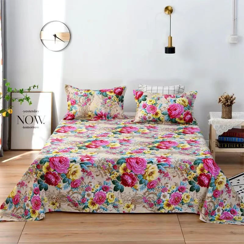 花海床单单件【200x230】加厚水洗床单单人双人四季用斜纹