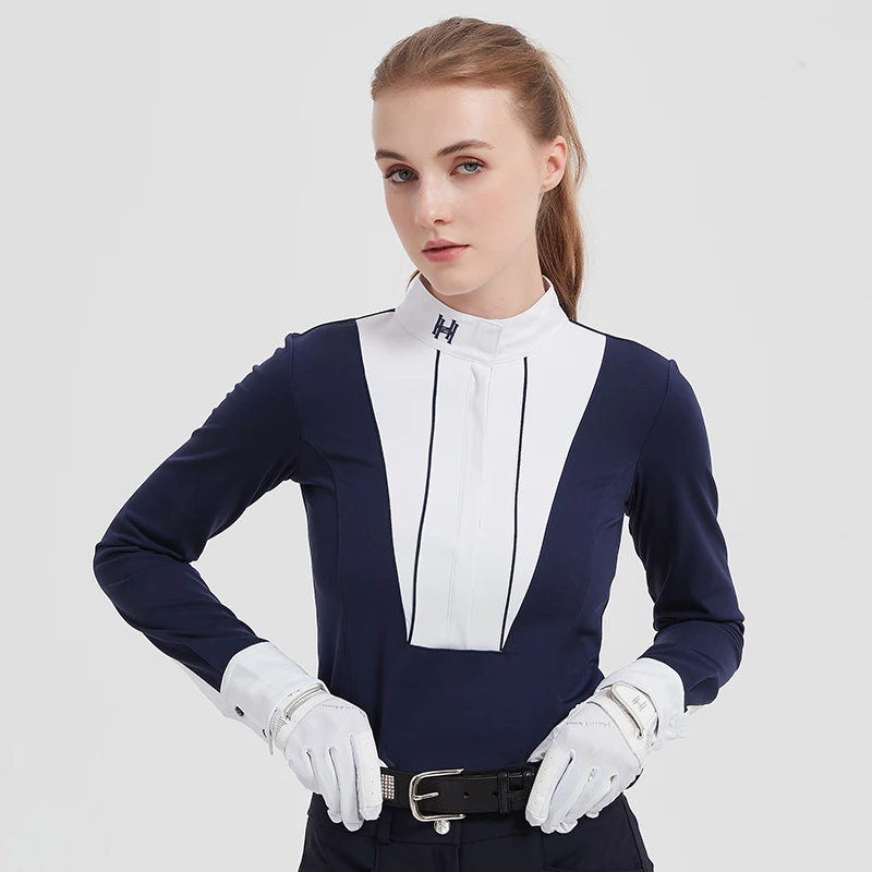 Hello Horse马术T恤骑马装备秋冬女款长袖马术服骑马服马术装备