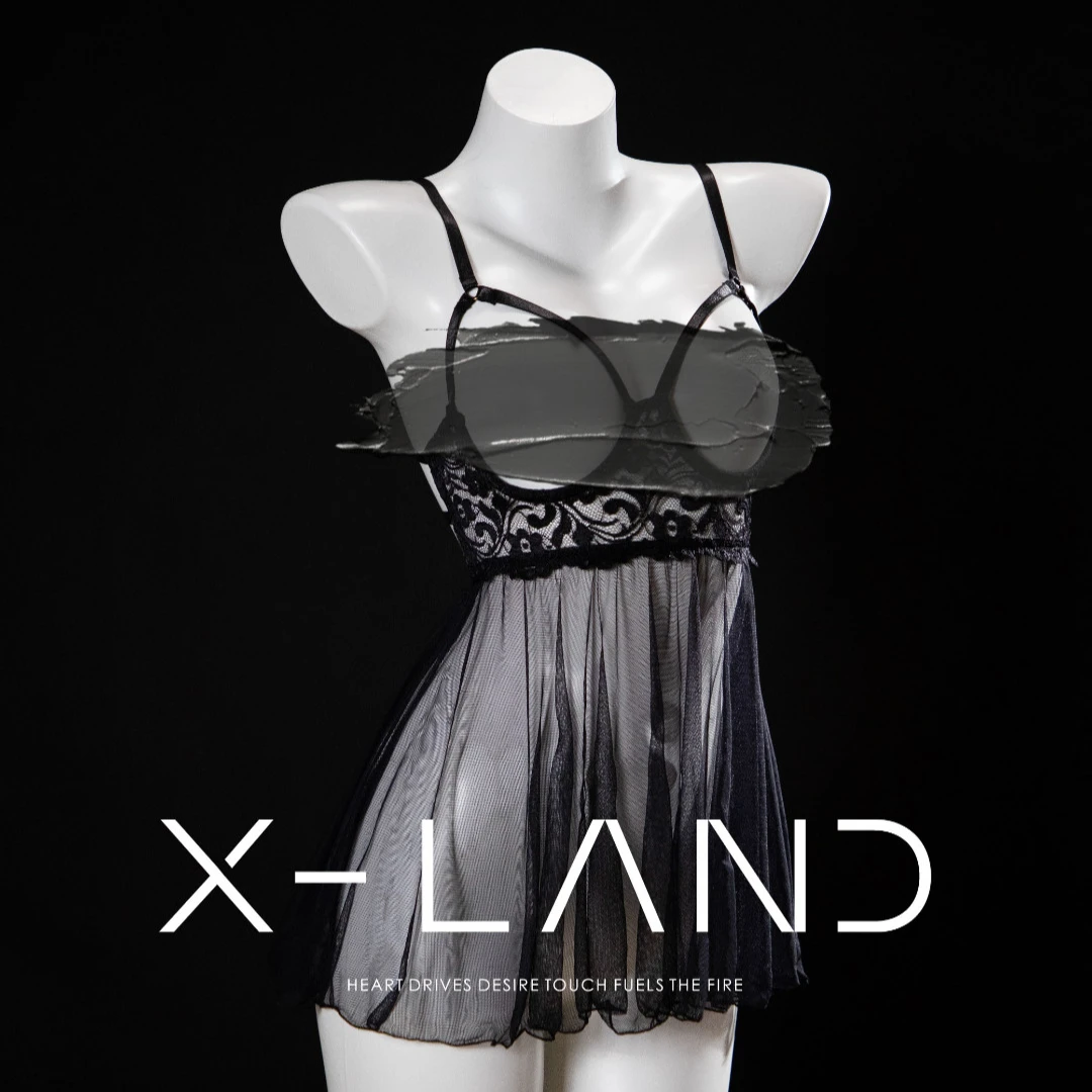 【后乐园】幻绮-塑胸轻薄网纱蕾丝睡裙性感美背显瘦吊带内衣