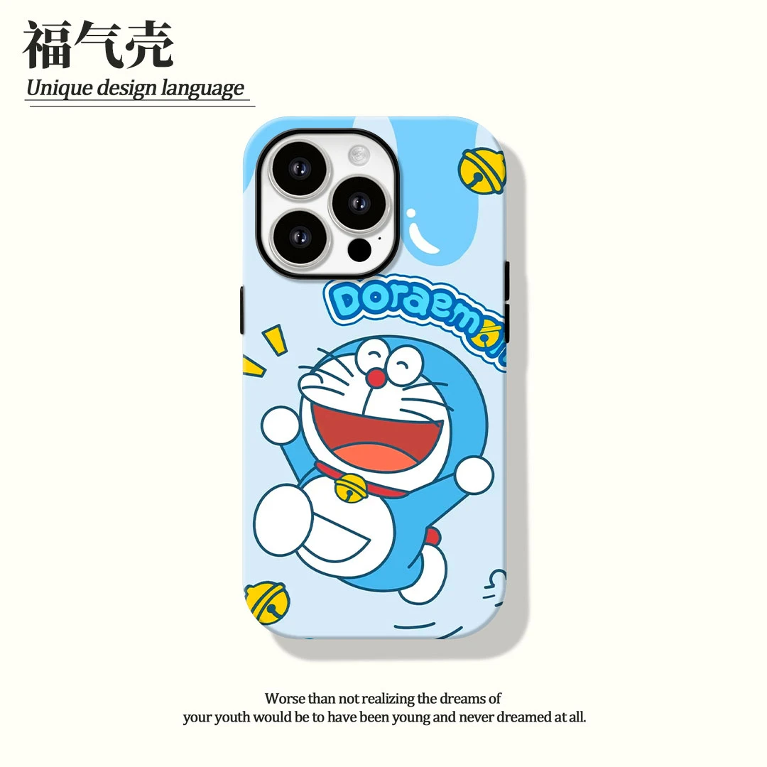 适用苹果15手机壳哆啦A梦iphone14可爱软壳11/12/13全包趣味卡通