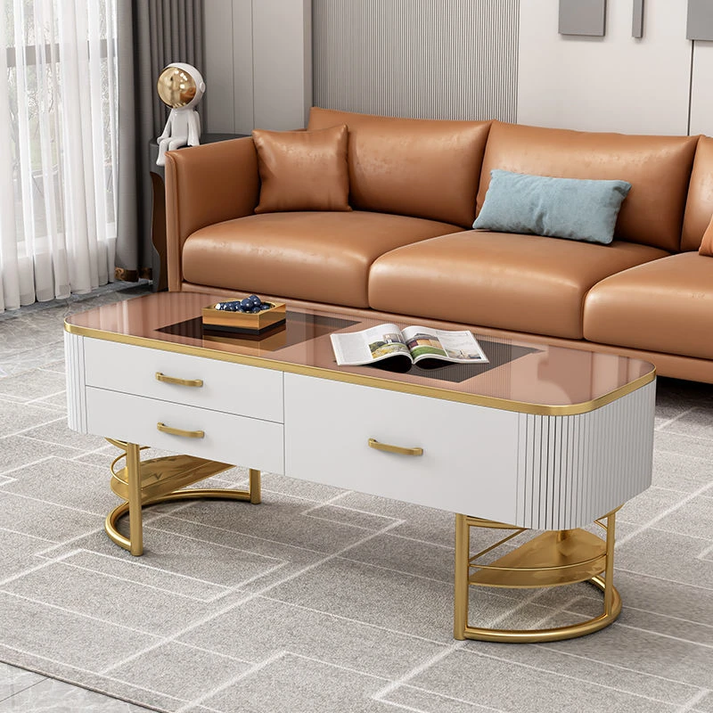 北欧电视柜茶几轻奢经济型边几小户型现代简约网红客厅圆形整装