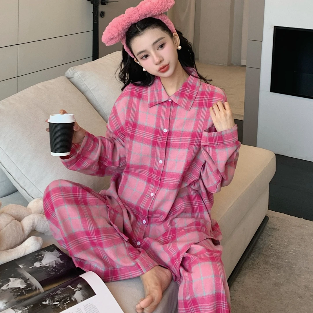 2024新款衬衫睡衣高级感甜美春秋款长袖可外穿家居服