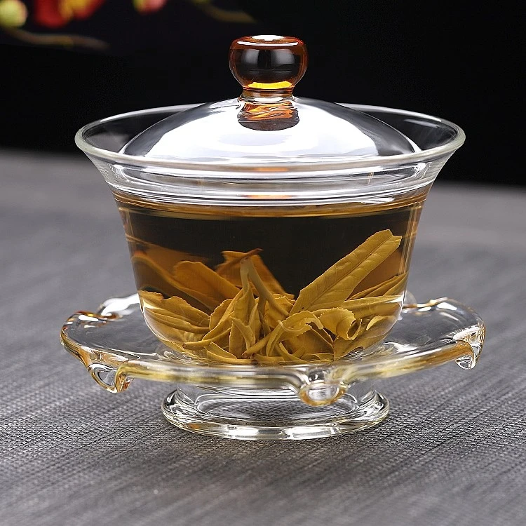 玻璃盖碗加厚茶杯家用功夫茶具套装三才盖碗泡茶碗高档玻璃茶具