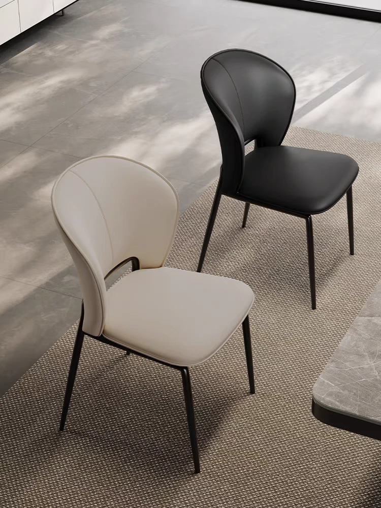 现代简约皮餐椅家用意式极简轻奢高级感餐厅椅子计师款软包凳子