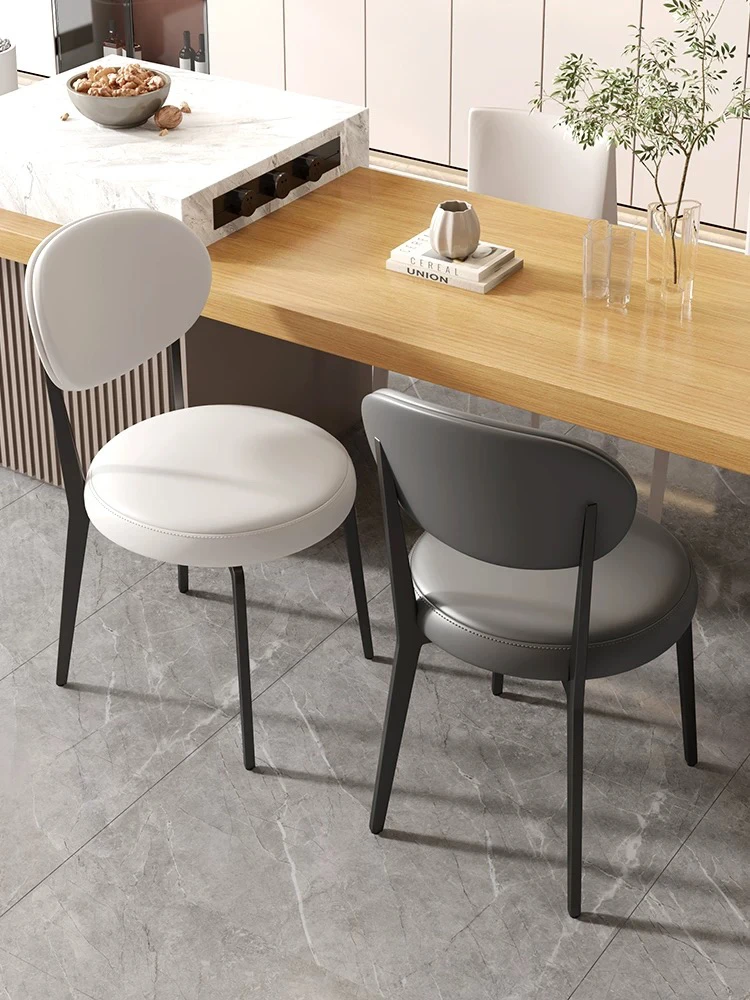 意式餐椅家用现代简约餐厅凳子轻奢高级靠背餐桌椅子奶油风梳妆凳