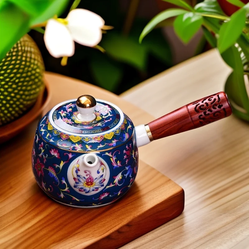 Art Make Taste/成艺成艺珐琅侧把壶国潮风陶瓷茶带过滤家用中式