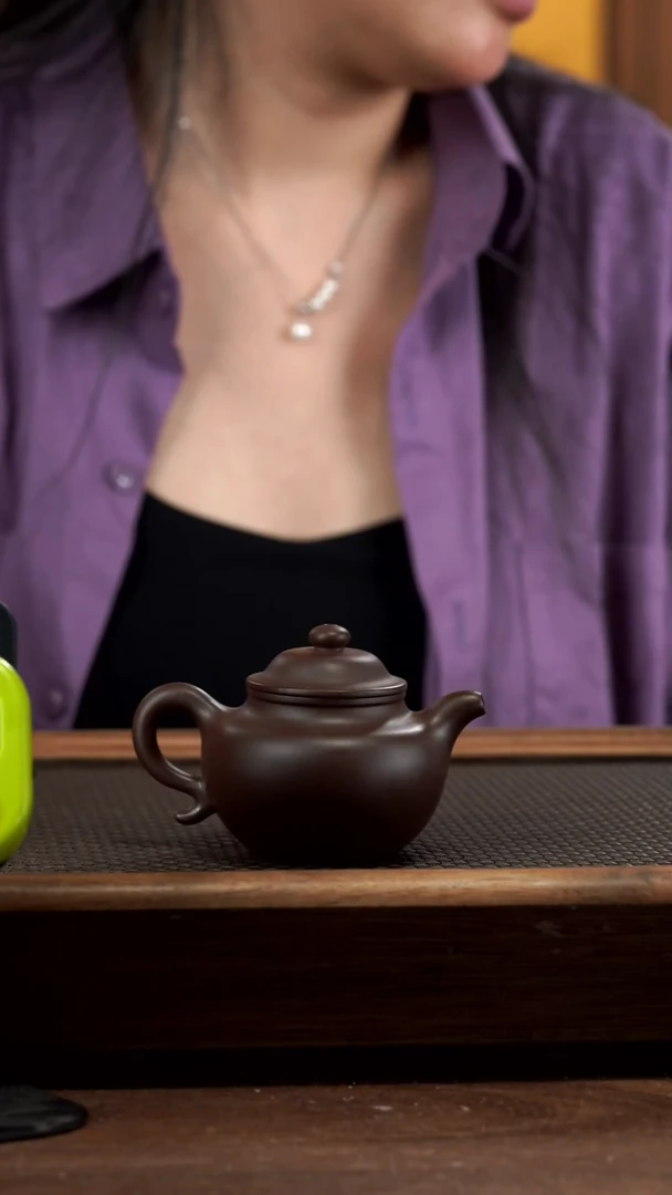 【闪购商品】紫砂茶壶羊角山紫泥莲子125CC