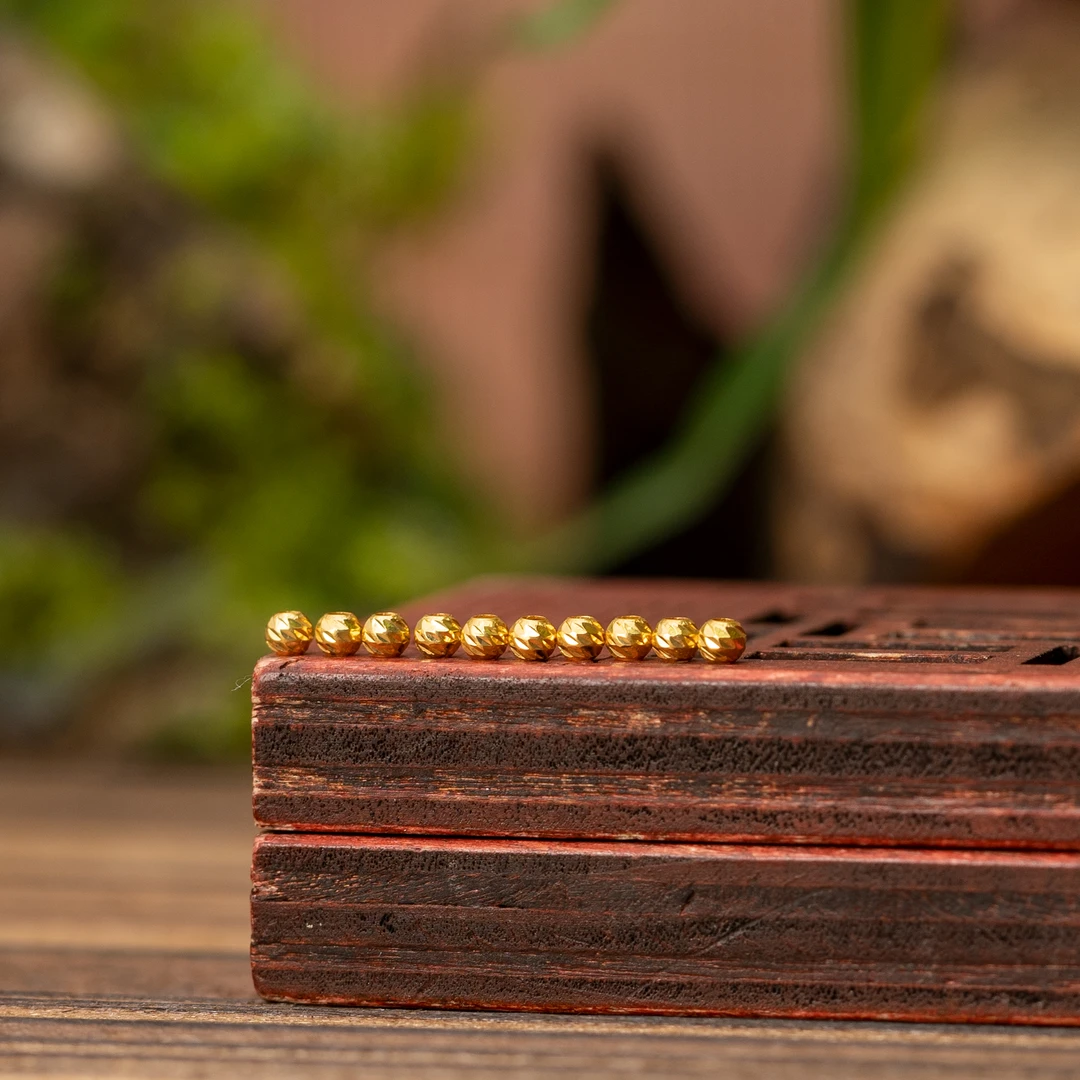 18K金爆闪金豆豆配饰/10个装/2mm+-/R2